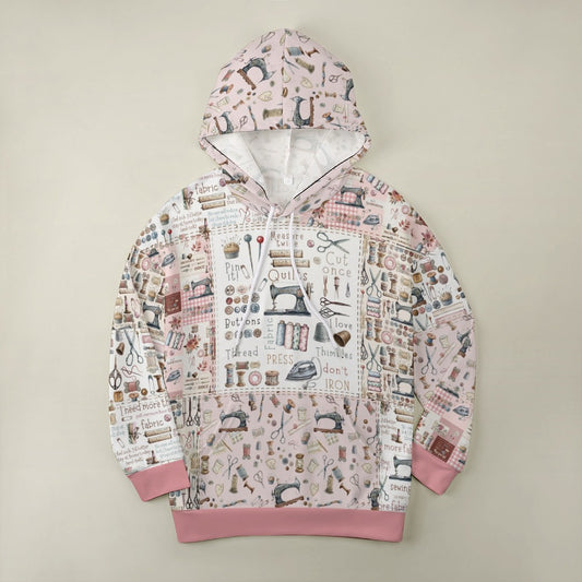 Sewing Lover Dropped Sleeve Hoodie Crafty Comfort