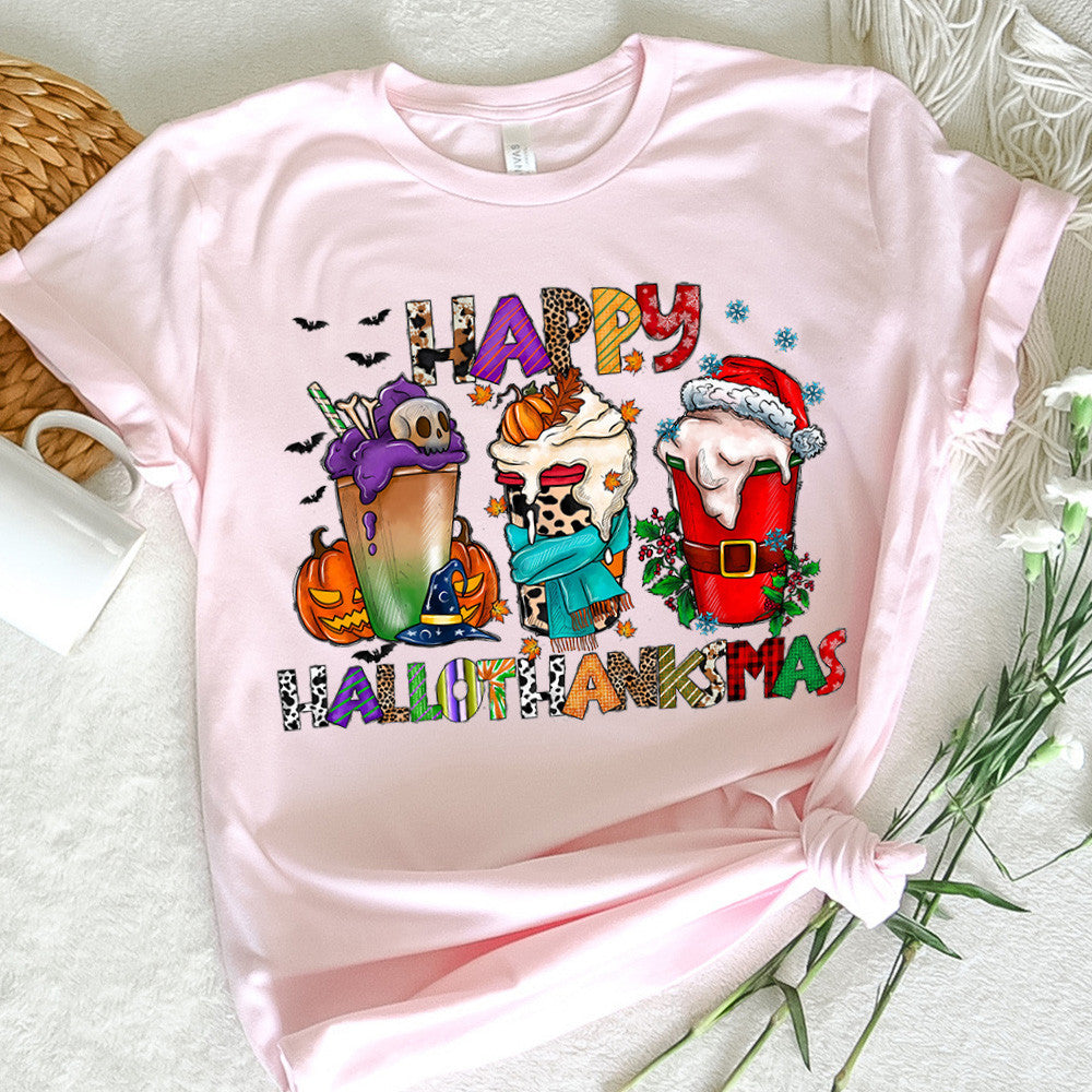Graphic Tee Happy HalloThanksMas