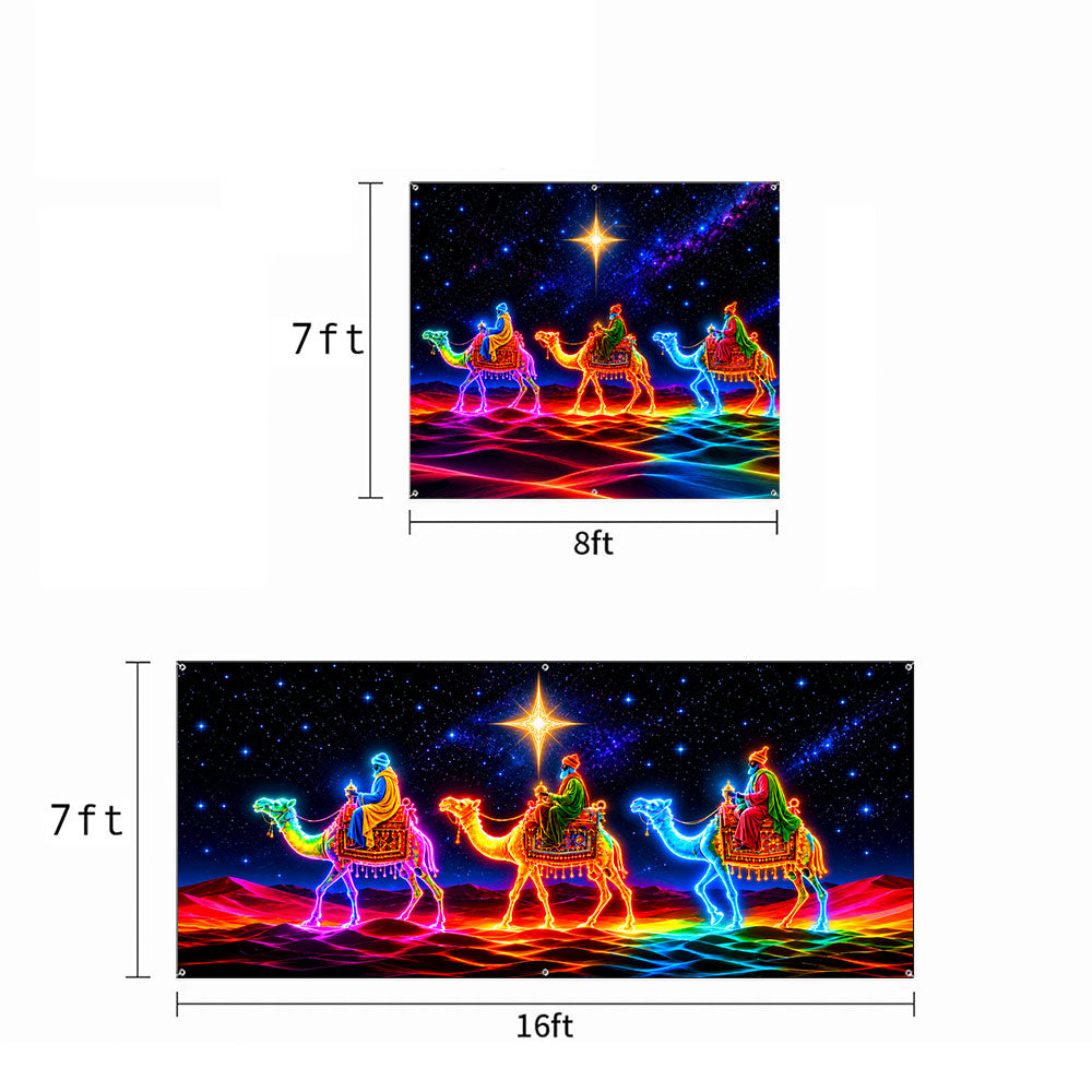 Christmas Garage Door Banner Decoration Journey Beneath Bethlehem’s Star