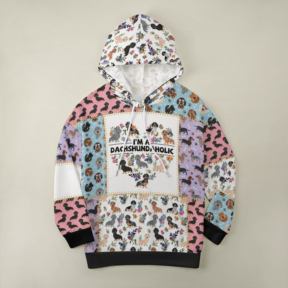 Dachshund Dropped Sleeve Hoodie I'm A Dachshundaholic