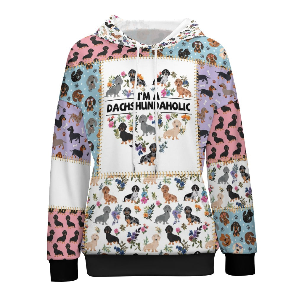 Dachshund Dropped Sleeve Hoodie I'm A Dachshundaholic