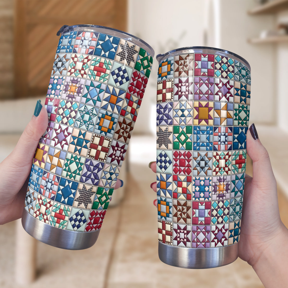 Sewing Lover 20 oz Tumbler Traditional Quilt Blocks