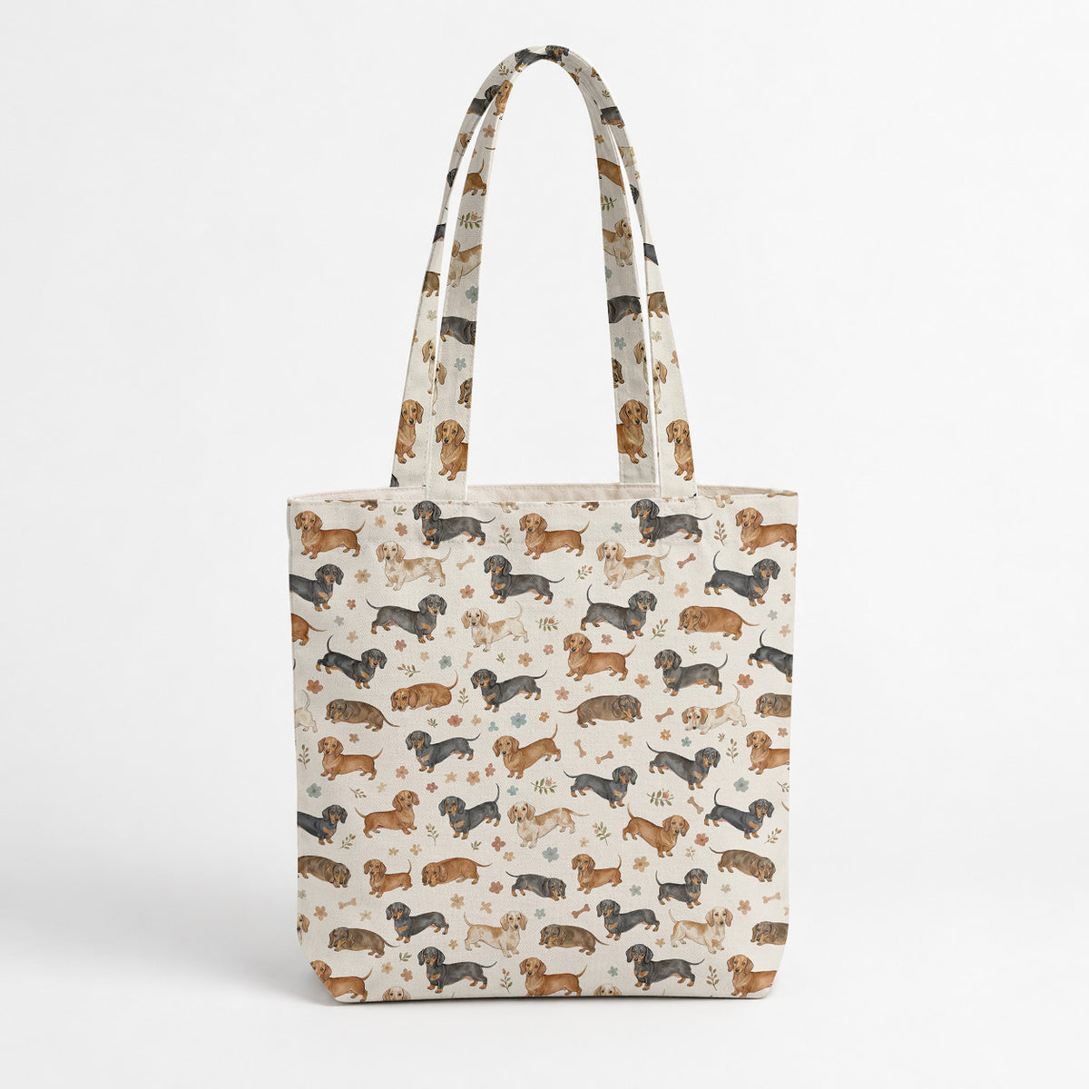 Dachshund Canvas Tote Bag Cozy Dachshund Companions