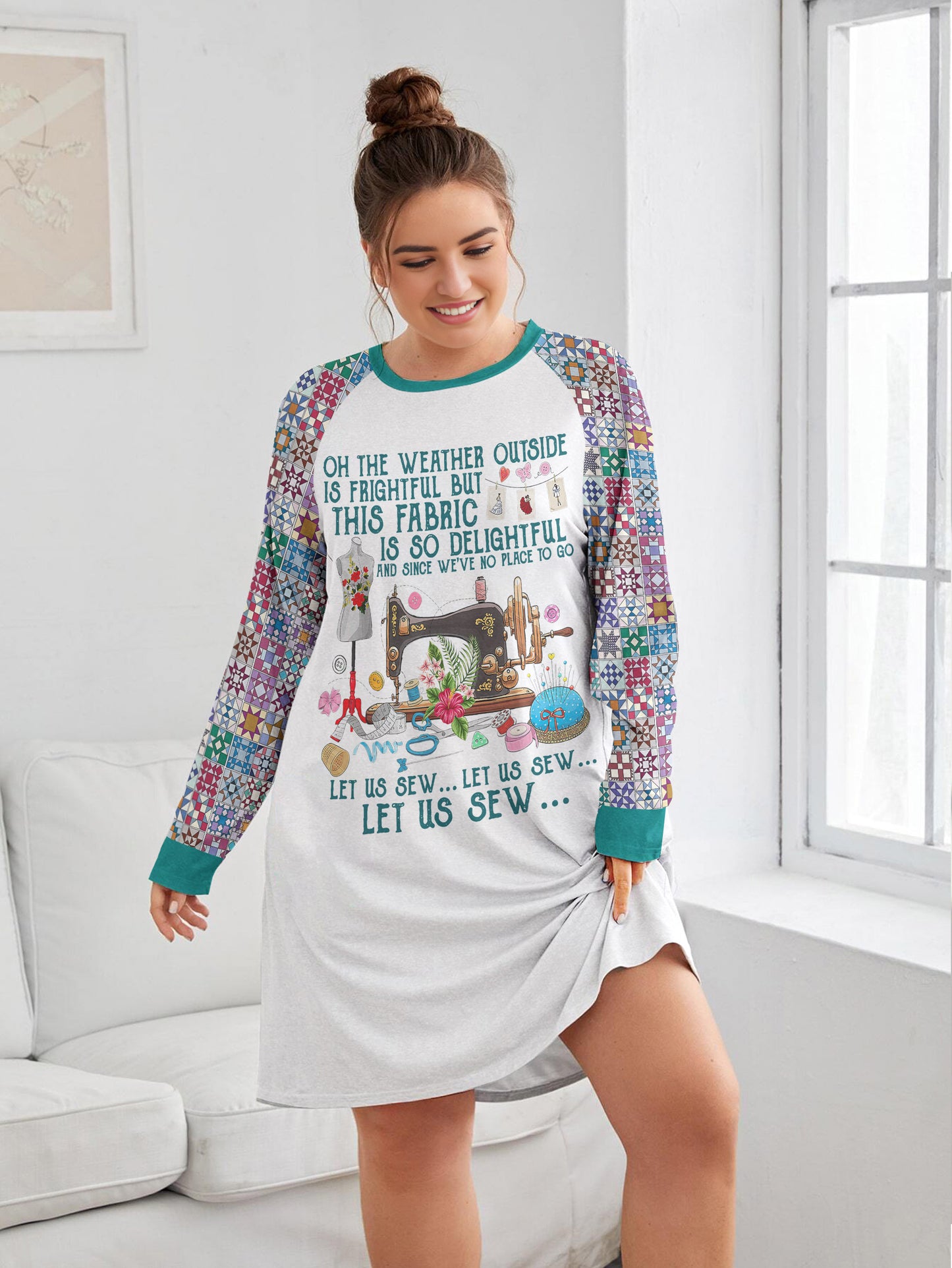 Sewing Lover Raglan Dress Oh The Weather Outside Is Frightful Let Us Sew