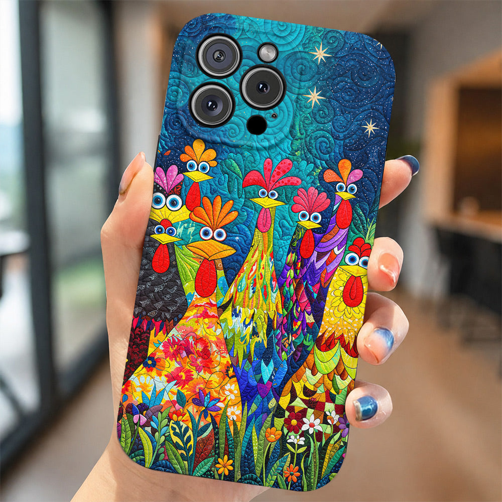 Chicken Leather Phone Case Colorful Chicken Garden