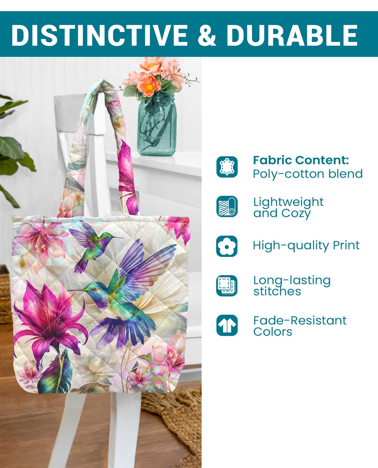 Hummingbird Quilted Tote Bag Hummingbird Dream