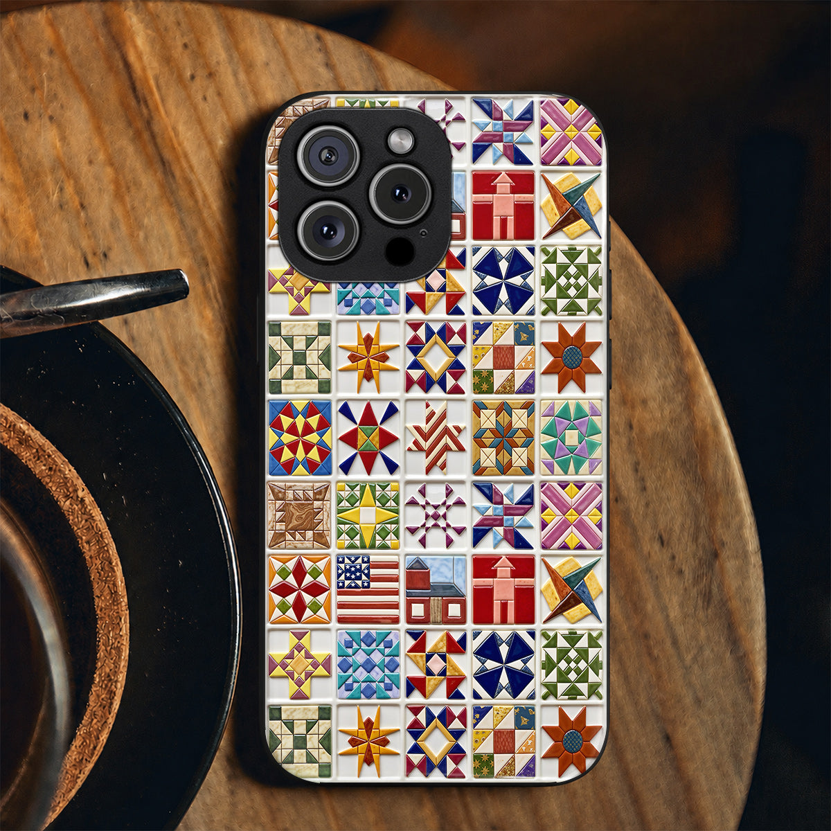 Sewing Lover Phone Case Vintage Quilt Blocks