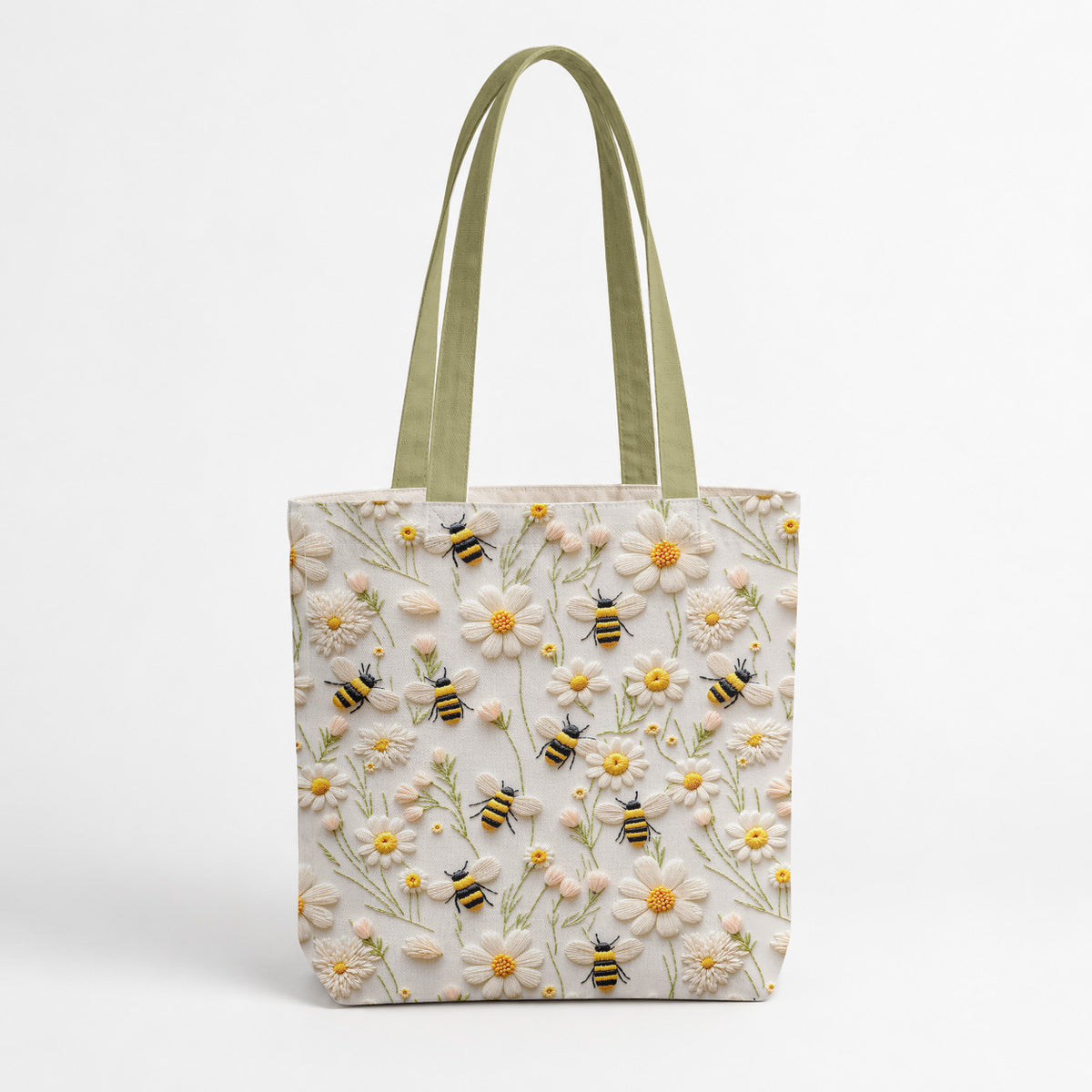 Bee Canvas Tote Bag Honeybee Daisy Meadow