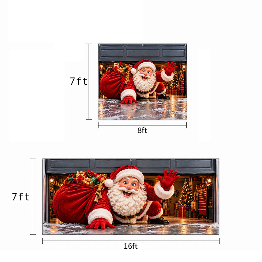 Christmas Garage Door Banner Decoration – Santa’s Christmas Surprise