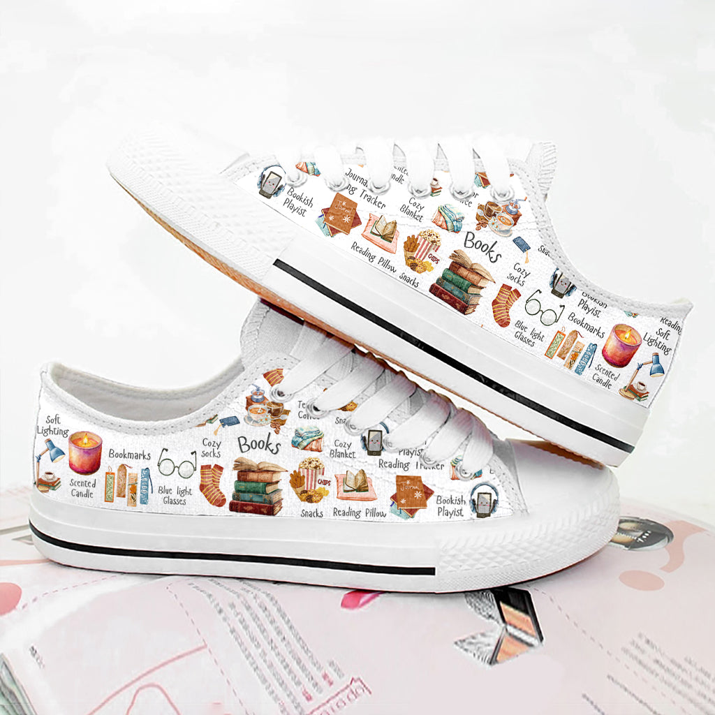 Book Lover Women's Low Top Shoes Bookworm Essentials