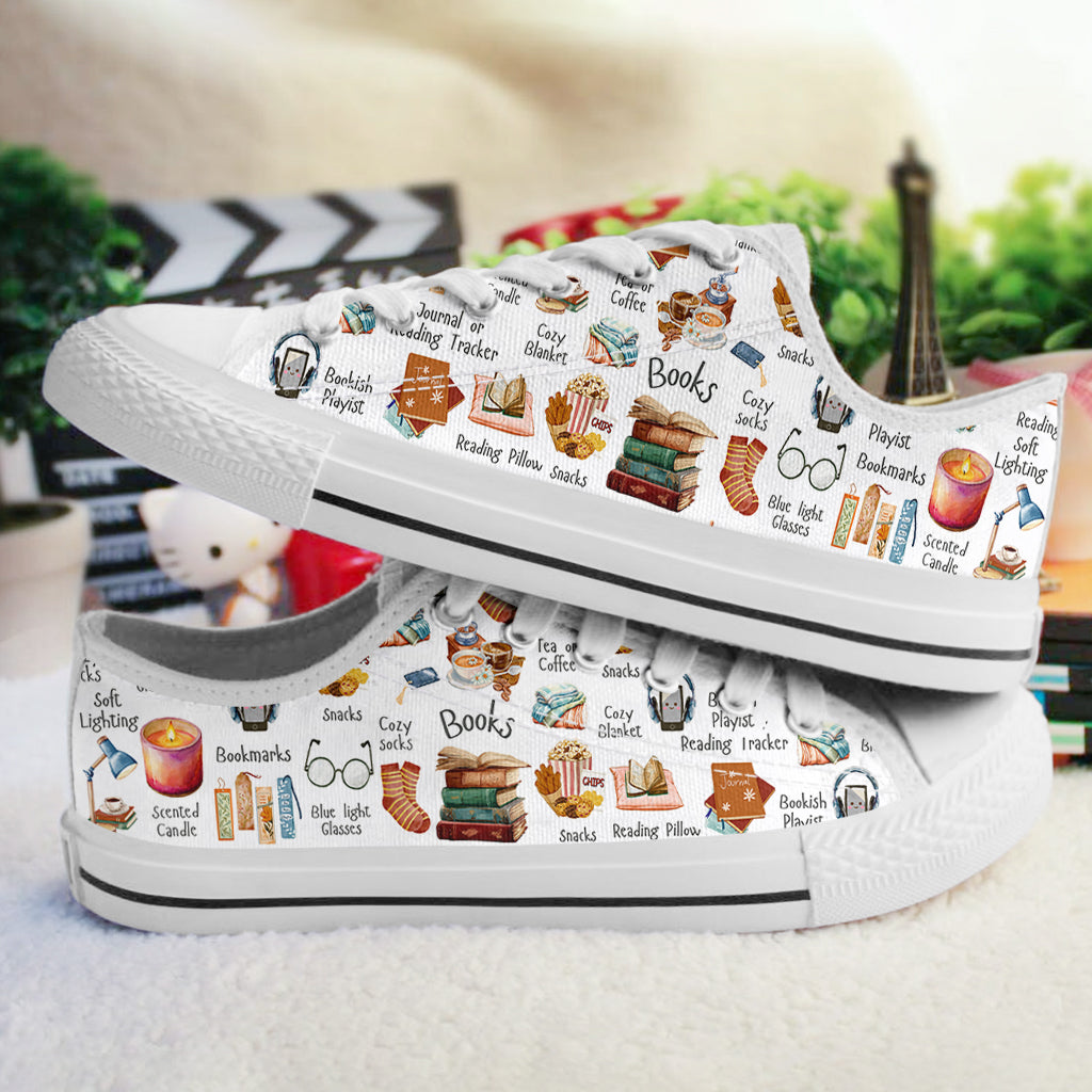 Book Lover Women's Low Top Shoes Bookworm Essentials