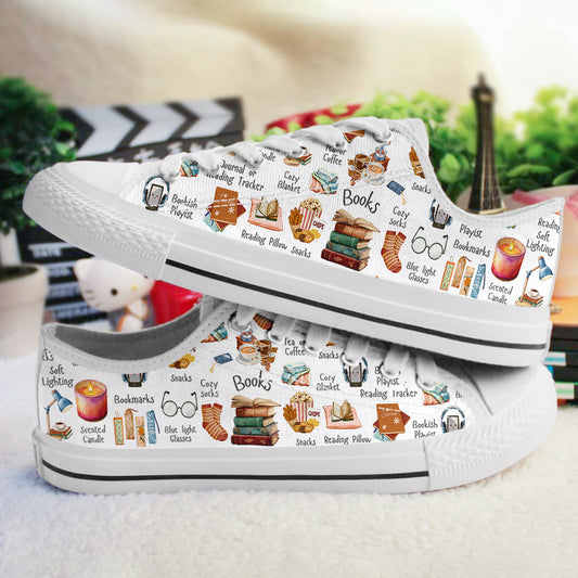 Book Lover Women's Low Top Shoes Bookworm Essentials