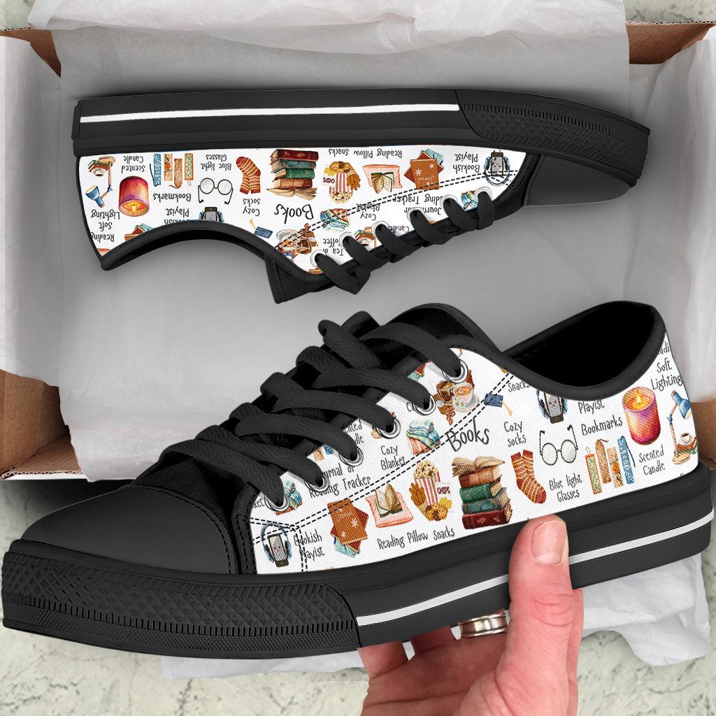 Book Lover Women's Low Top Shoes Bookworm Essentials