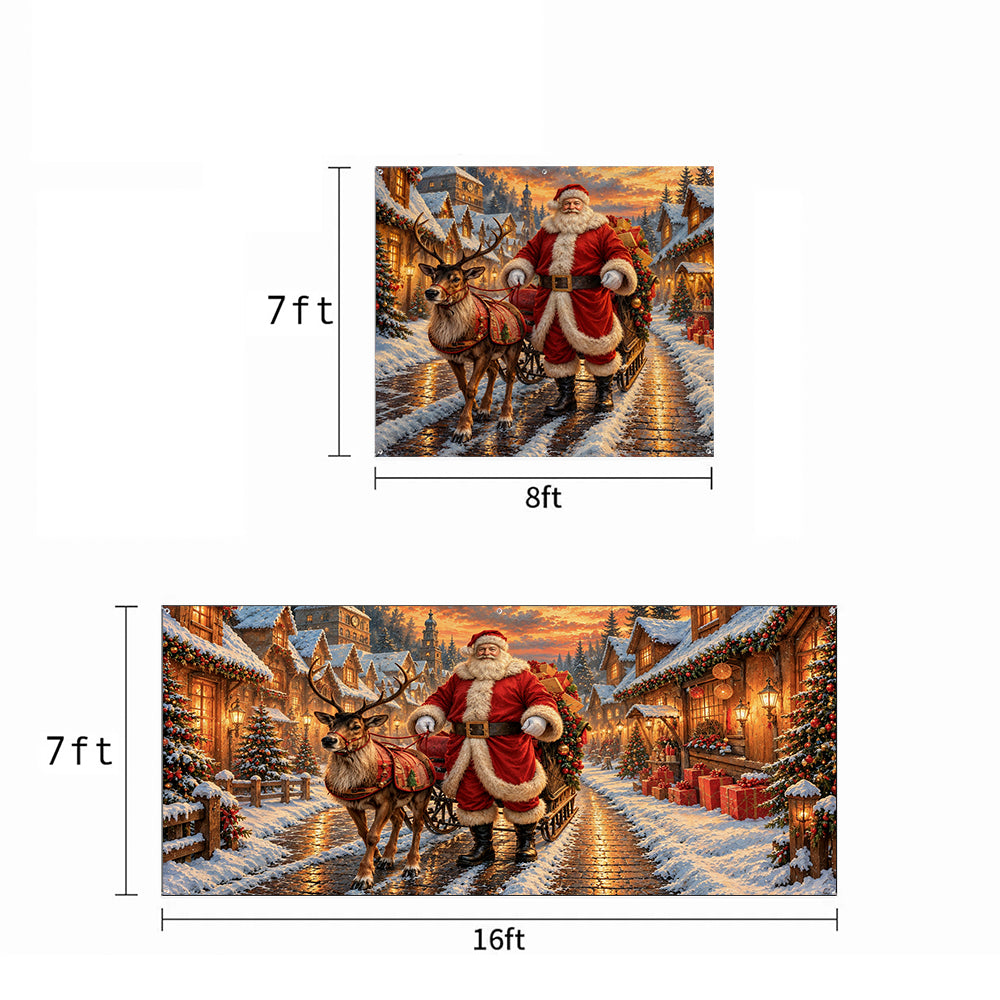 Christmas Garage Door Banner Decoration A Christmas Eve Arrival