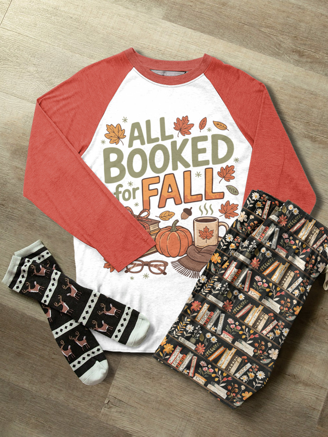 Book Lover Raglan Lounge Pajamas All Booked For Fall