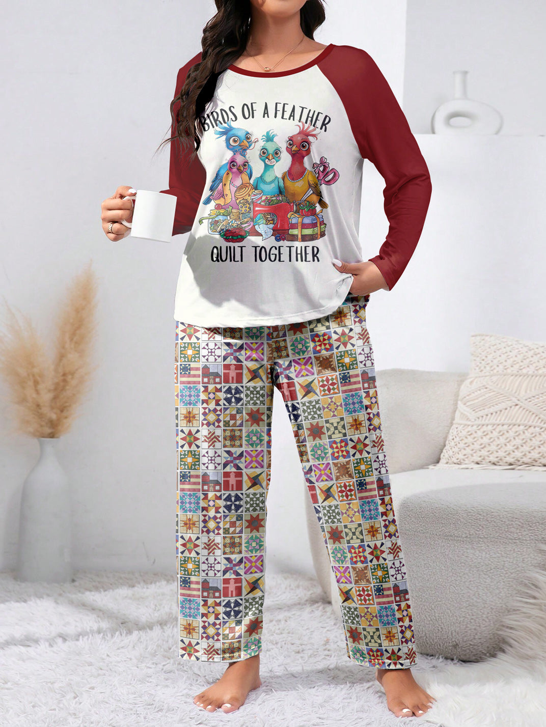 Sewing Lover Raglan Lounge Pajamas Birds Of A Feather Quilt Together