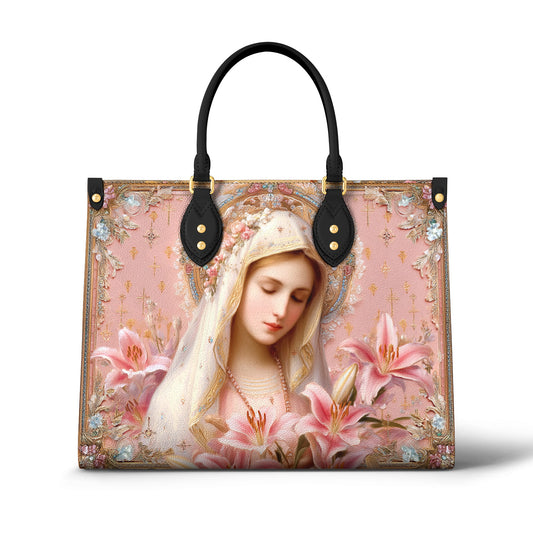 Christian Leather Handbag Blessed Mother