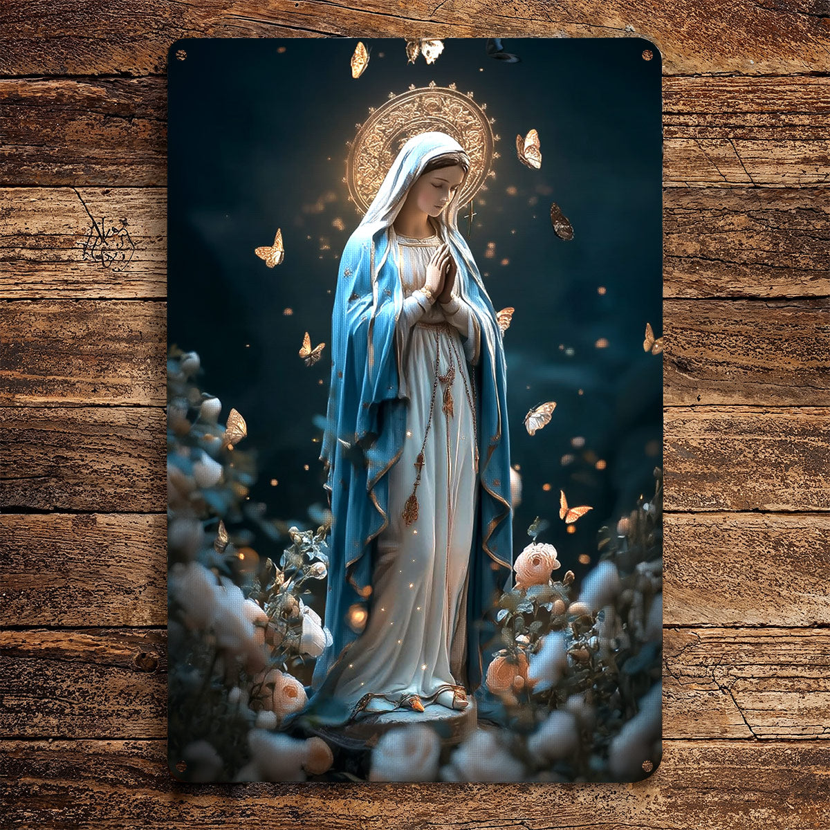 Christian 2D Metal Sign Blessed Virgin Mary