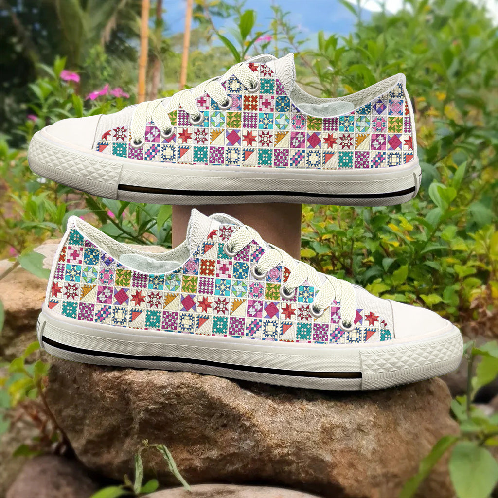 Sewing Lover Women's Low Top Shoes Block Party
