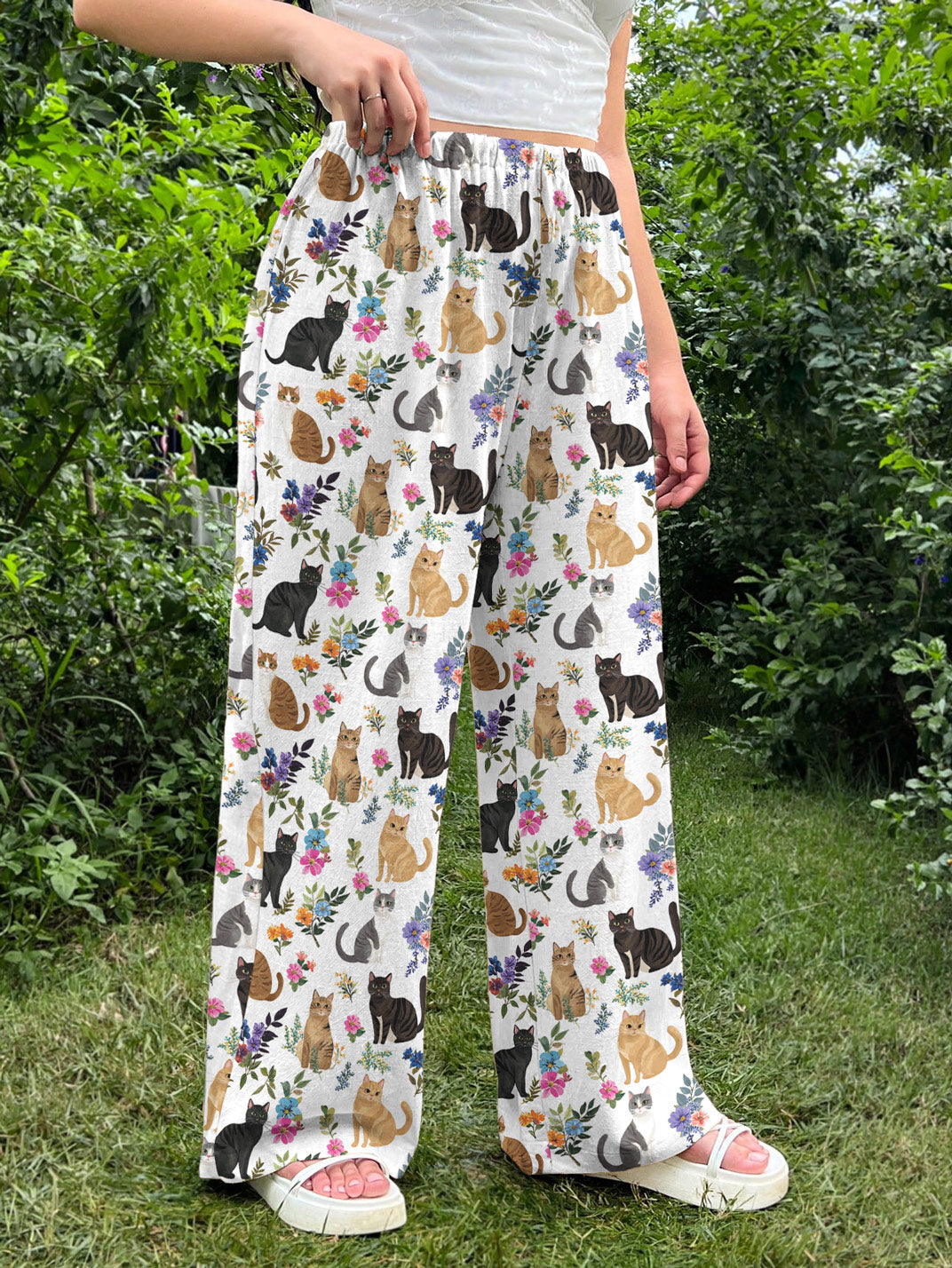 Cat Lover Lounge Pants Cat In Bloom