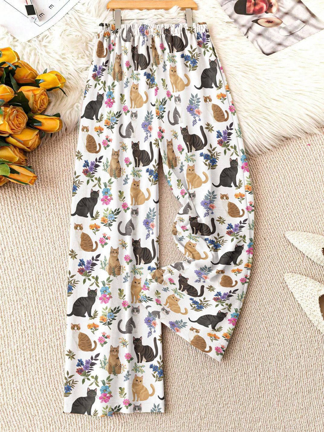 Cat Lover Lounge Pants Cat In Bloom