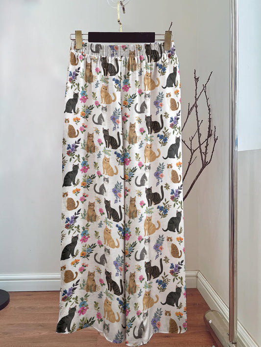 Cat Lover Lounge Pants Cat In Bloom