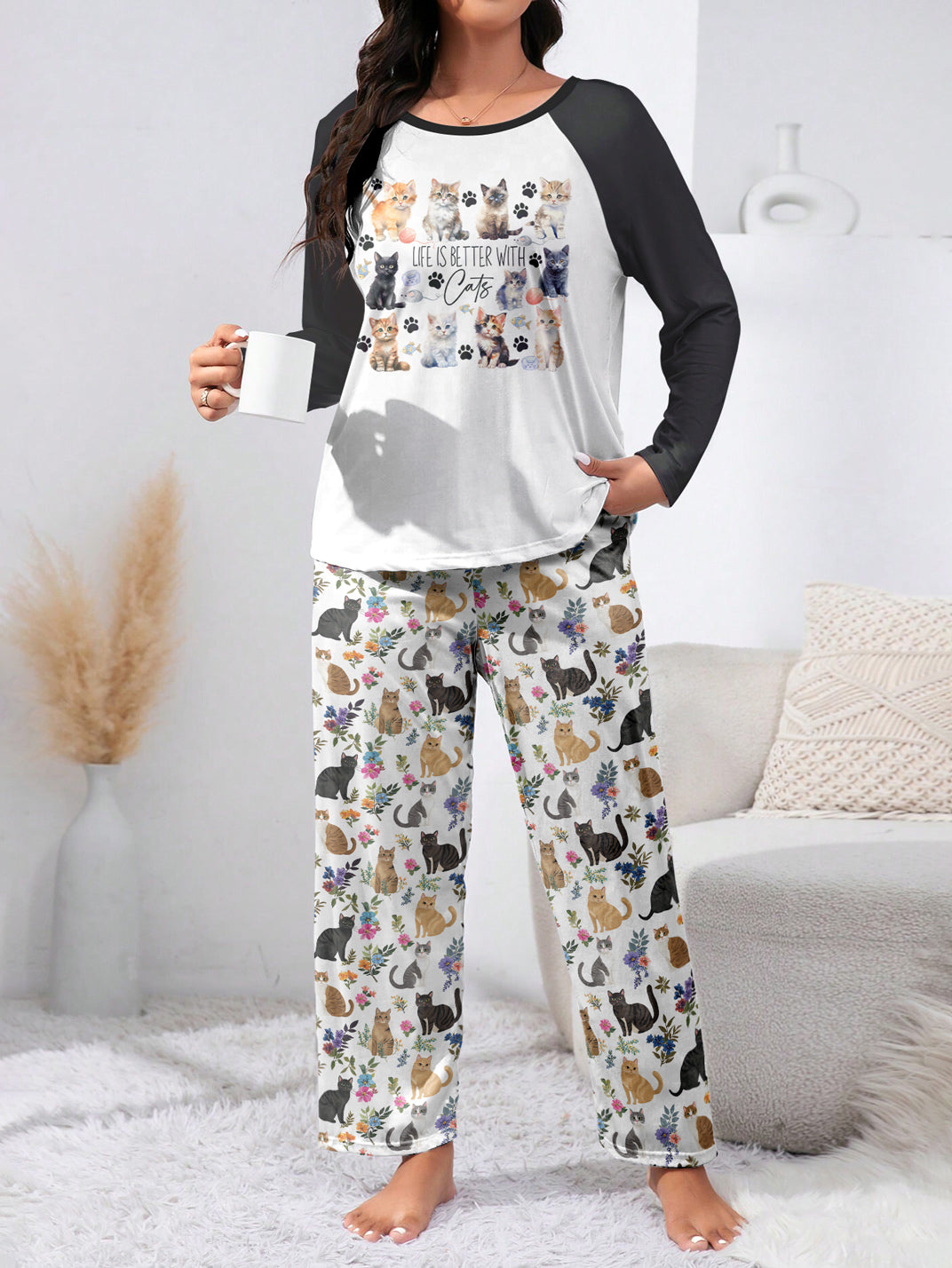 Cat Lover Lounge Pants Cat In Bloom