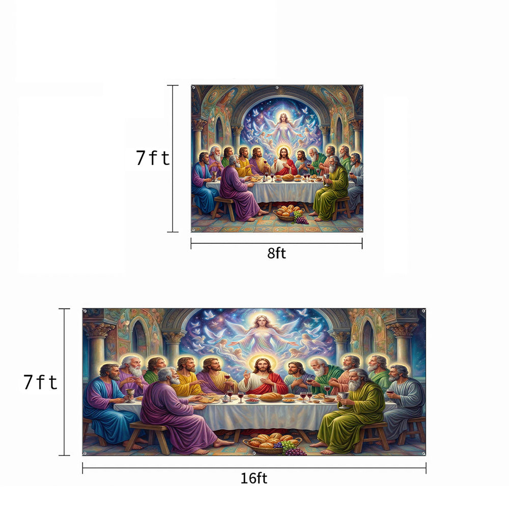 God Garage Door Banner Decoration - Celestial The Last Supper
