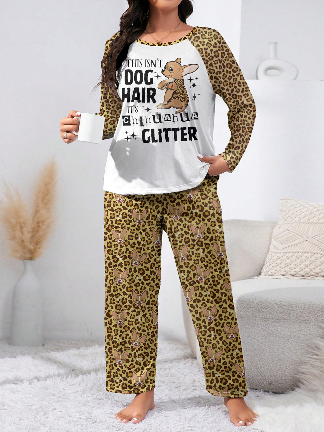 Chihuahua Raglan Lounge Pajamas It's Chihuahua Glitter