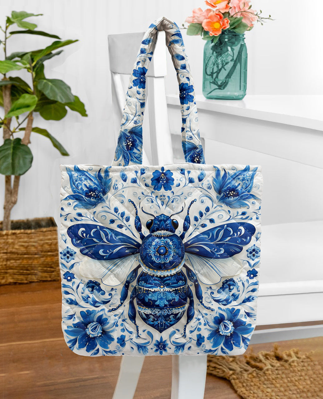 Bee Quilted Tote Bag The Queen