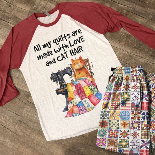 Sewing Lover Raglan Lounge Pajamas Crafty Cat Lady