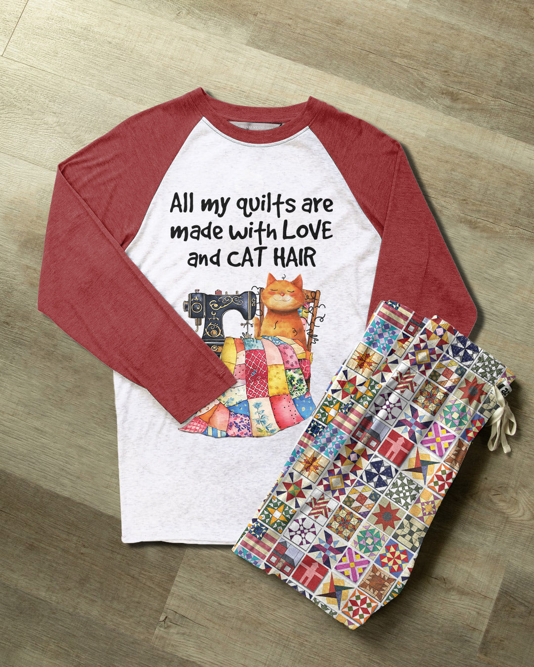 Sewing Lover Raglan Lounge Pajamas Crafty Cat Lady