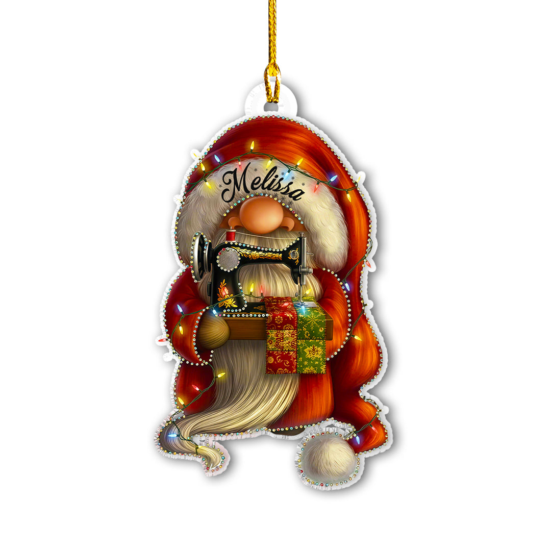 Quilting Lovers 2D Acrylic Ornament Crafty Gnome Personalized