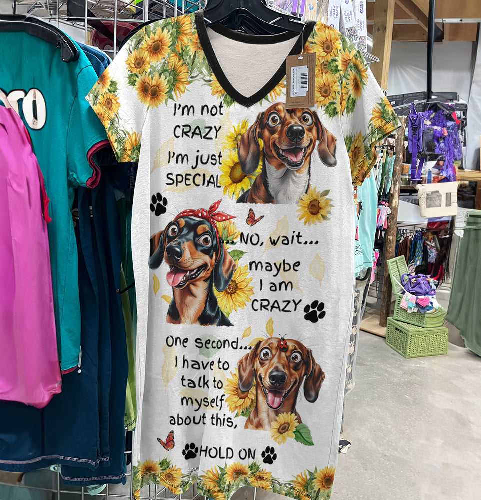 Dachshund V-neck Nightshirt Dachshund Daze
