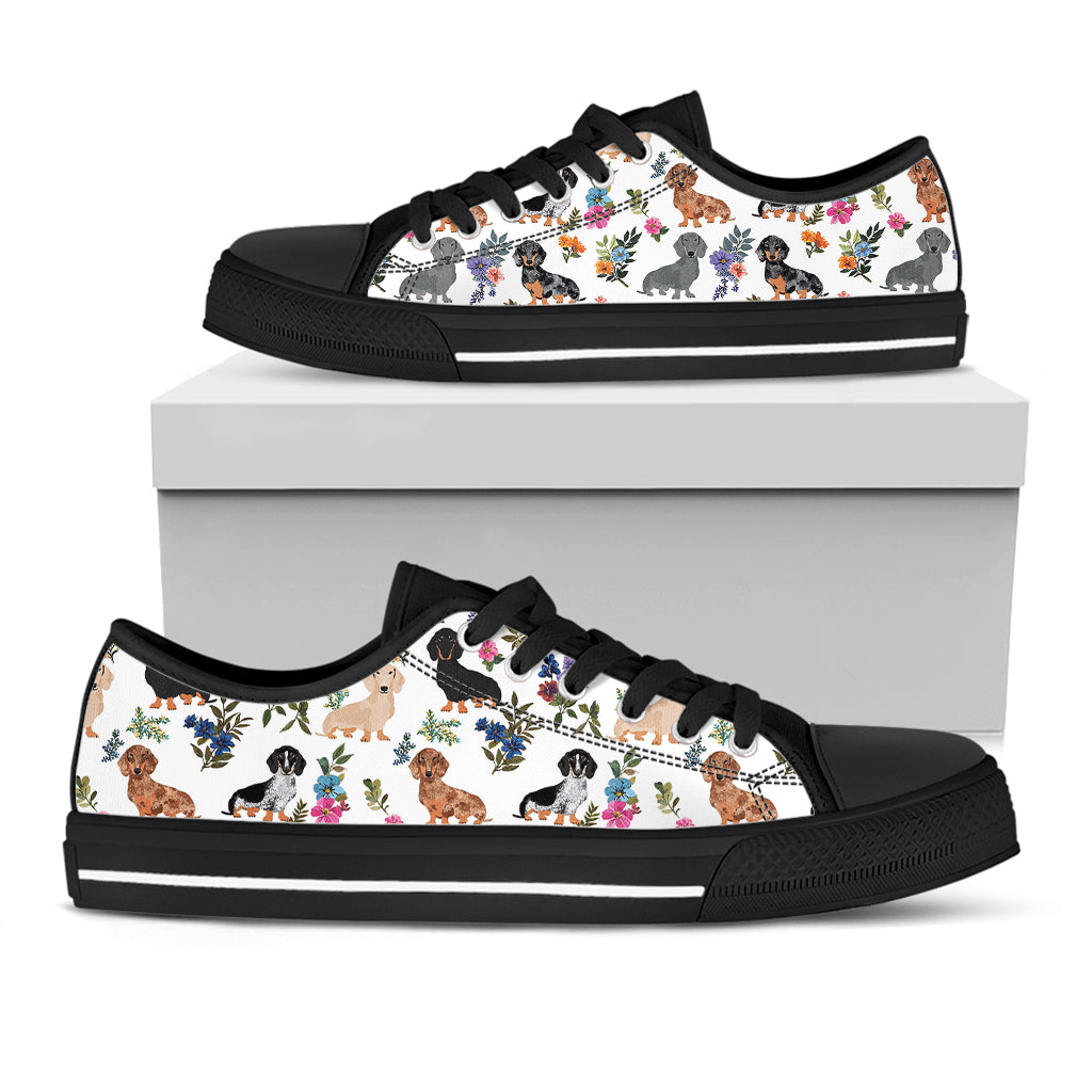 Dachshund Women's Low Top Shoes Dachshund In Bloom