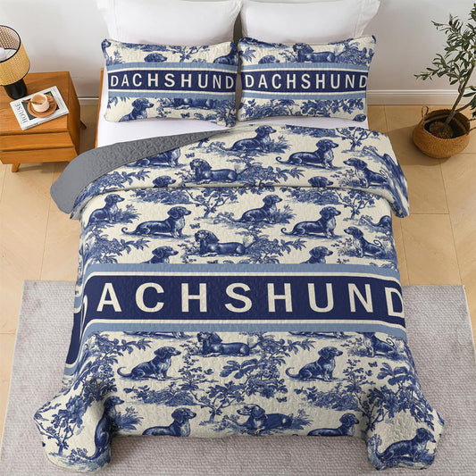 Dachshund All Season Quilt 3-Piece Set Dachshund Luxe