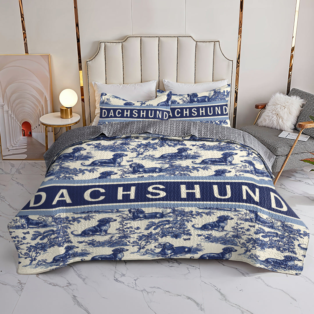 Dachshund All Season Quilt 3-Piece Set Dachshund Luxe