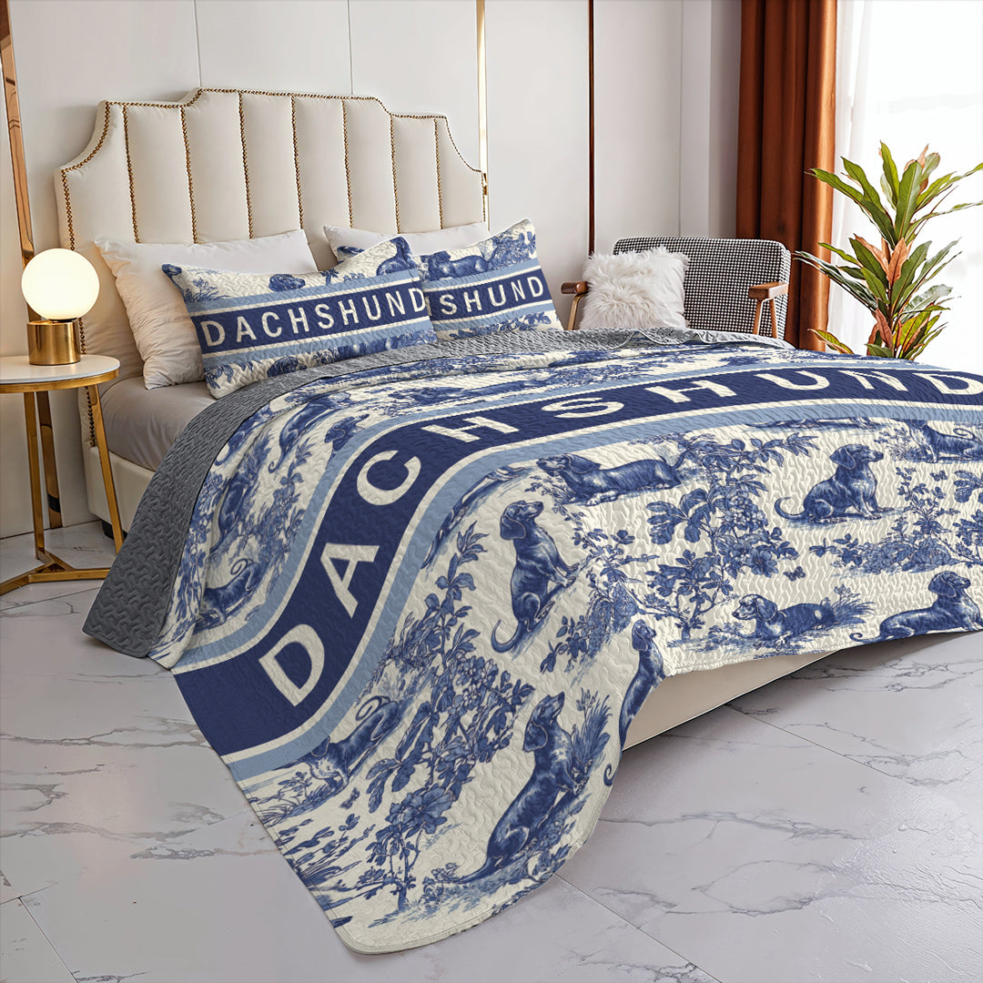Dachshund All Season Quilt 3-Piece Set Dachshund Luxe