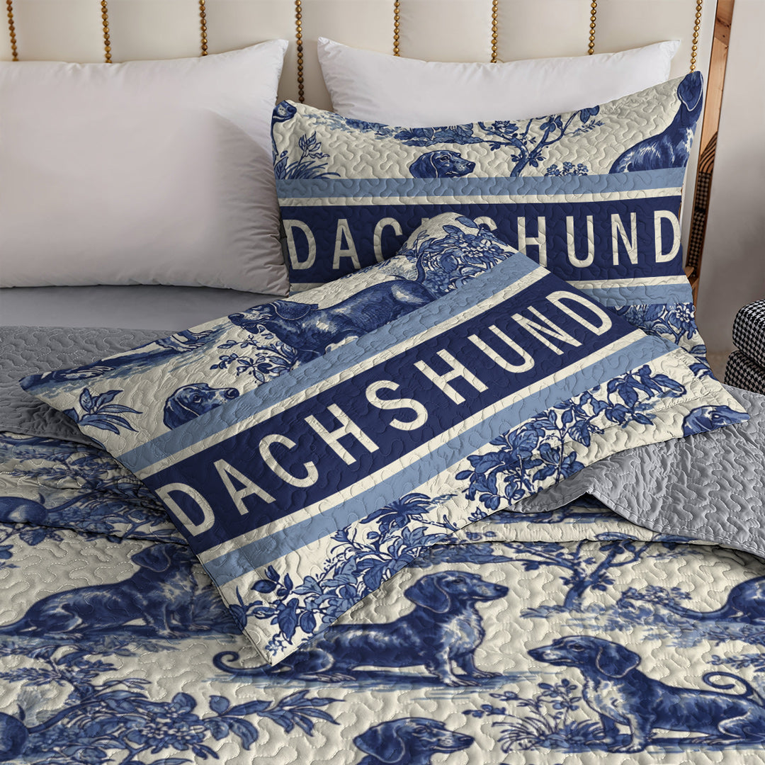 Dachshund All Season Quilt 3-Piece Set Dachshund Luxe