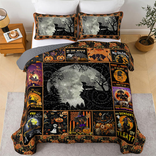 Dachshund All Season Quilt 3-Piece Set The Dachshund Witch