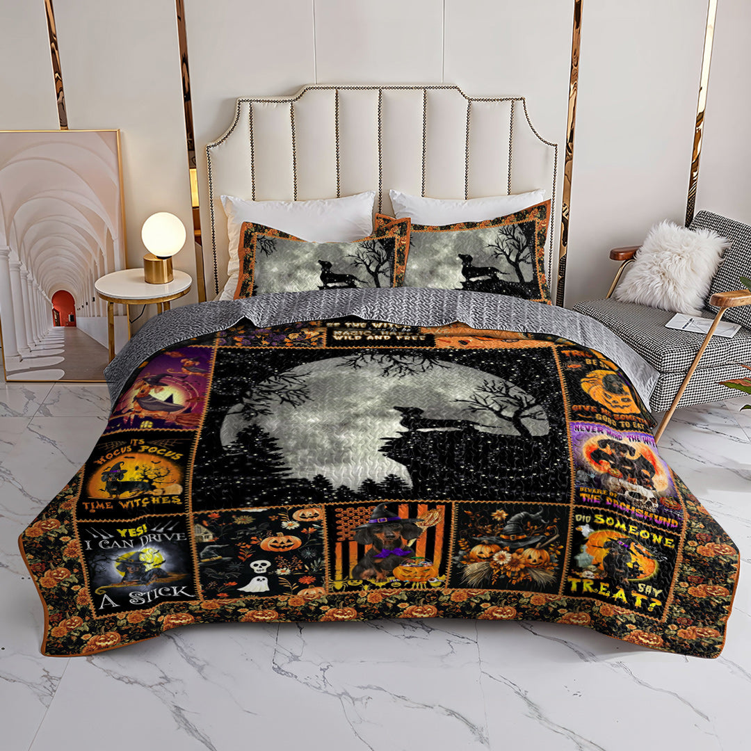 Dachshund All Season Quilt 3-Piece Set The Dachshund Witch