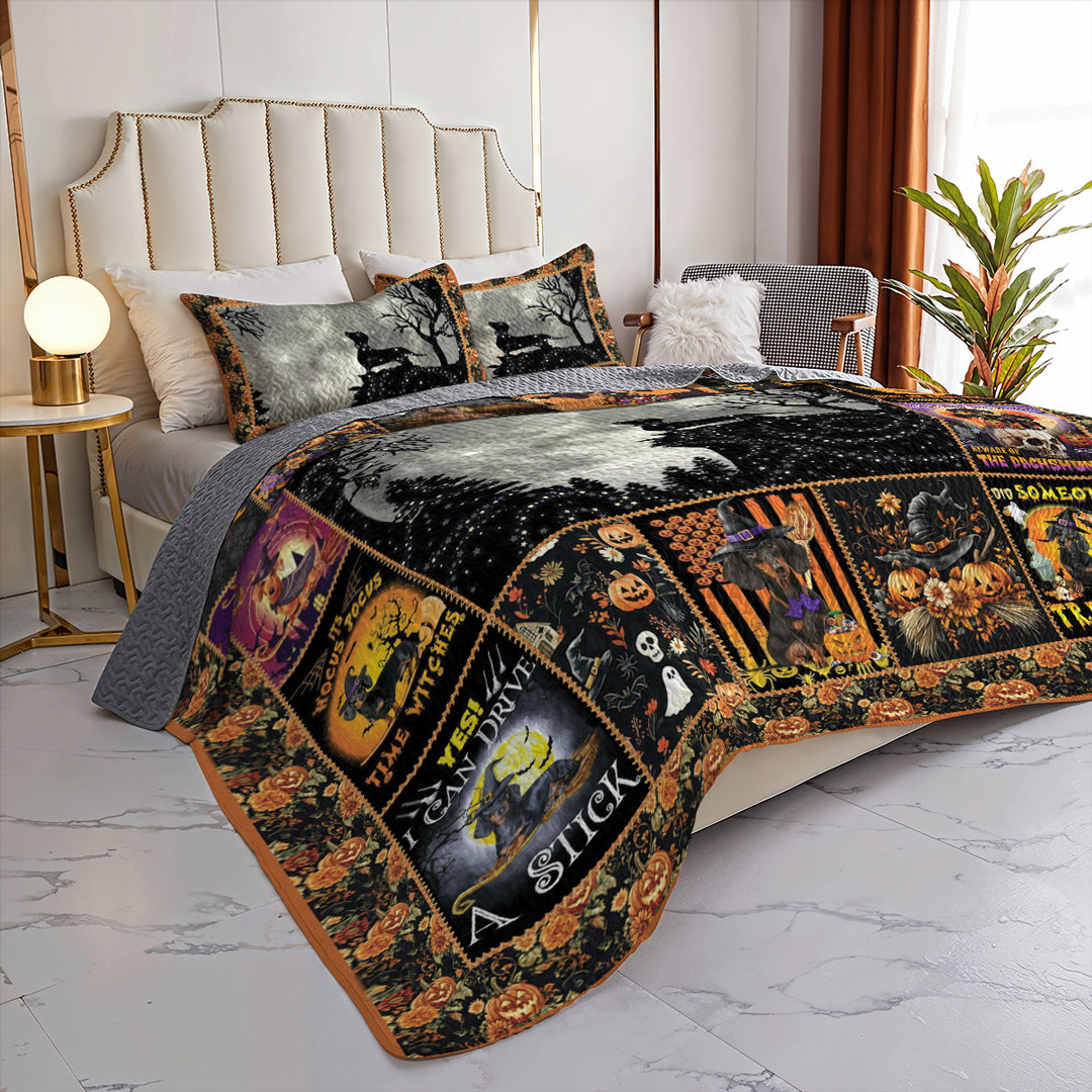 Dachshund All Season Quilt 3-Piece Set The Dachshund Witch