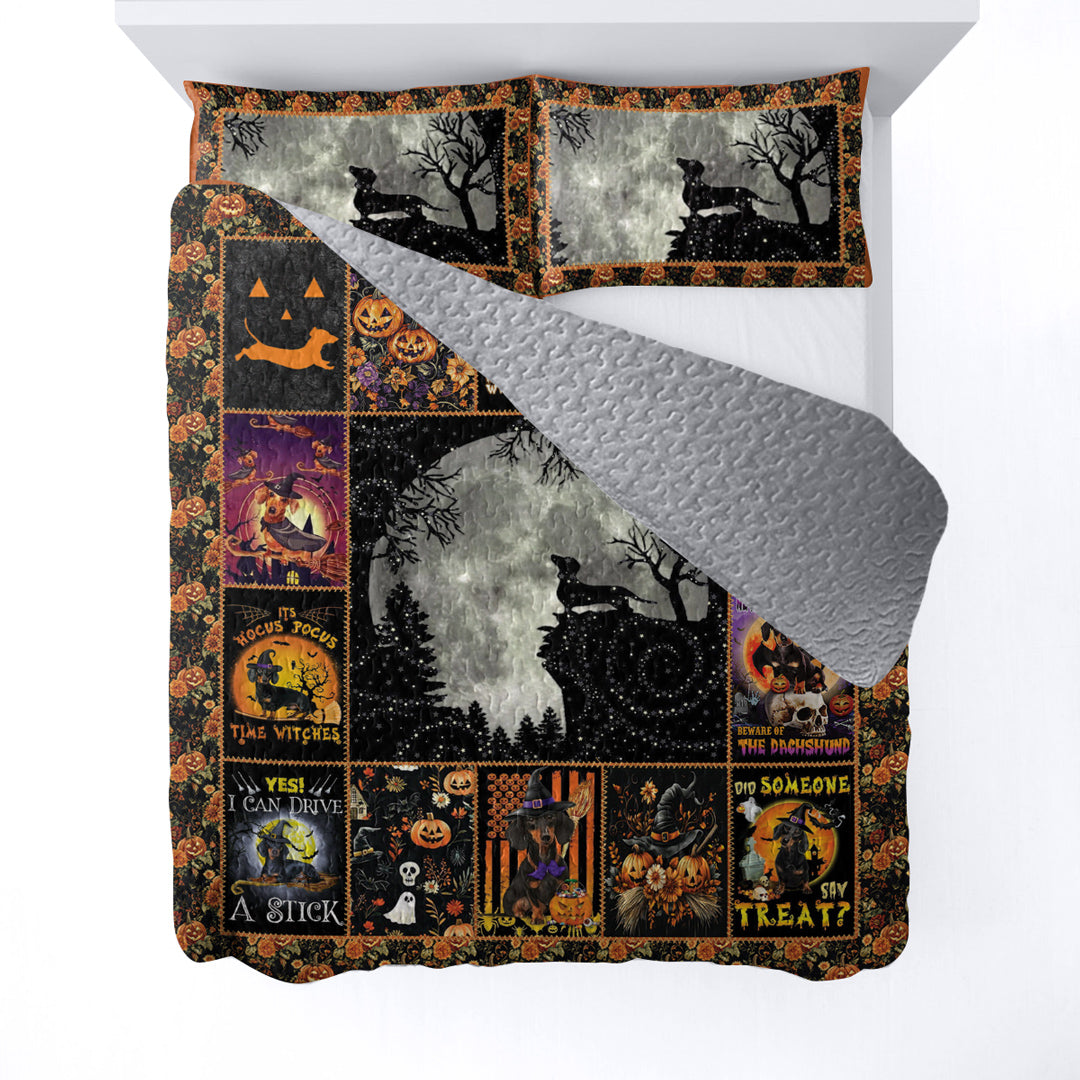Dachshund All Season Quilt 3-Piece Set The Dachshund Witch