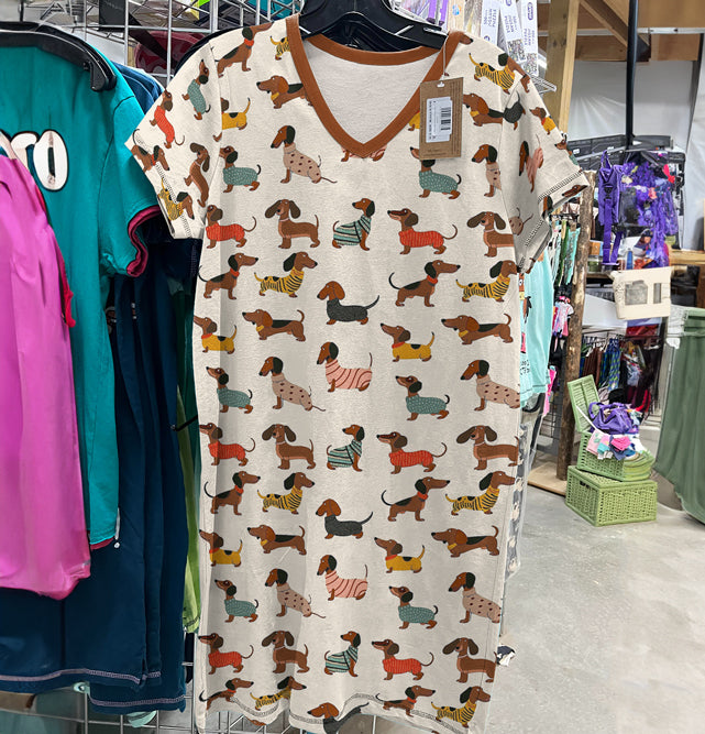 Dachshund V-neck Nightshirt Trendy Pup
