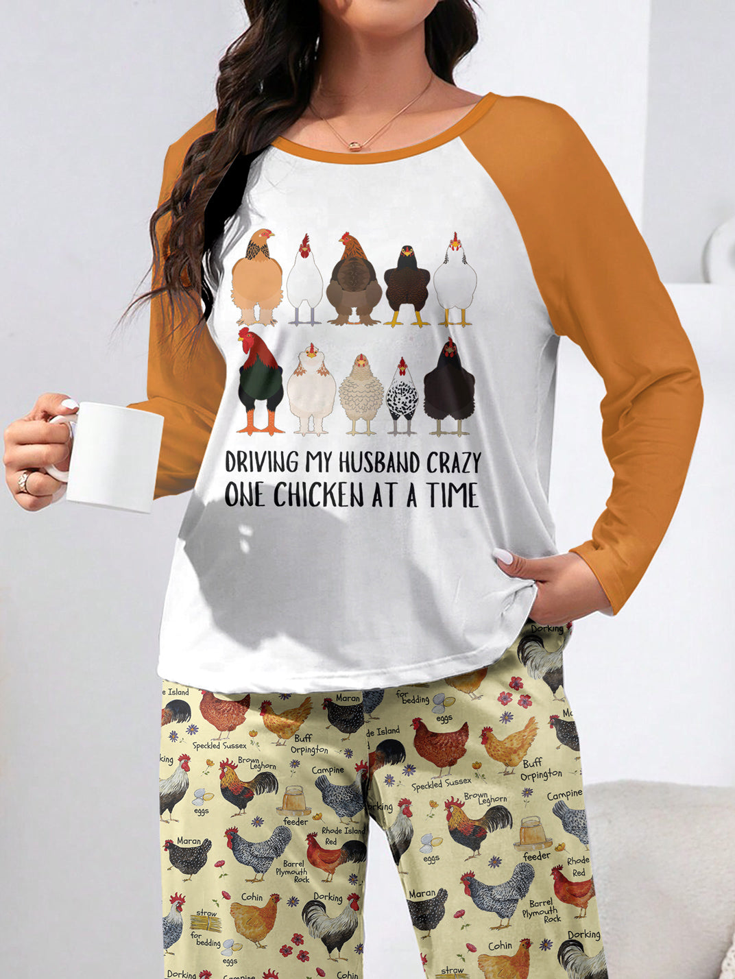 Chicken Raglan Lounge Pajamas Driving My Husband Crazy One Chicken At A Time