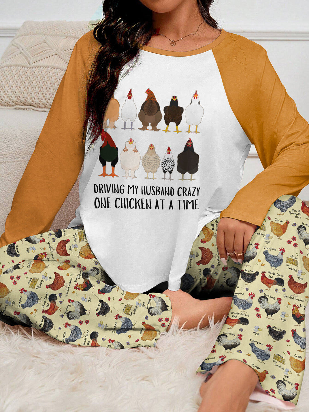 Chicken Raglan Lounge Pajamas Driving My Husband Crazy One Chicken At A Time