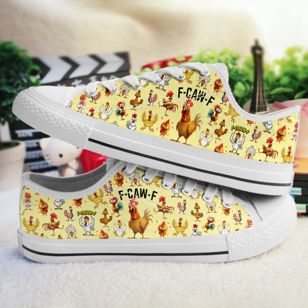 Chicken Women's Low Top Shoes F-caw-f Funny Chickens
