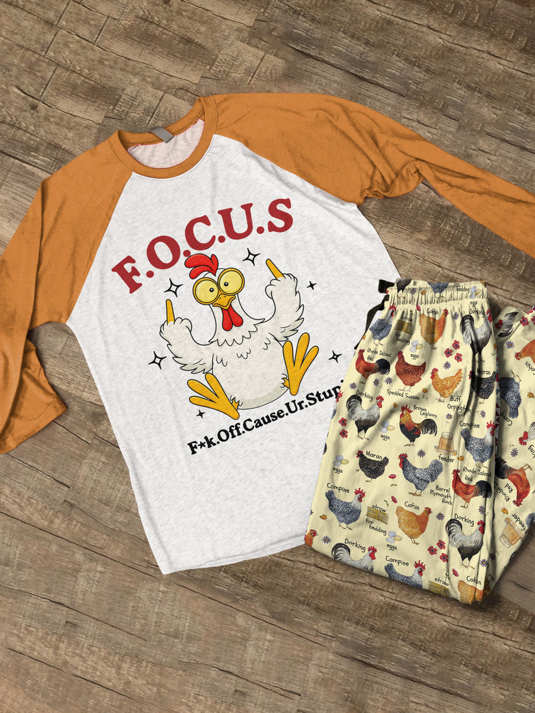 Chicken Raglan Lounge Pajamas F.O.C.U.S
