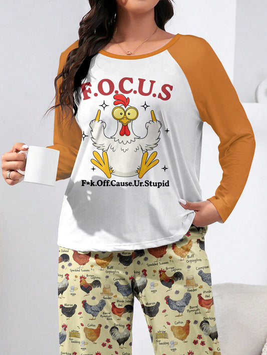 Chicken Raglan Lounge Pajamas F.O.C.U.S
