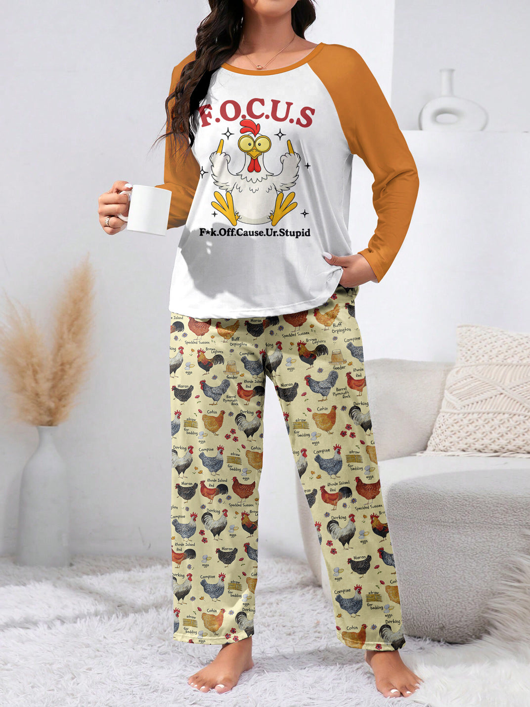 Chicken Raglan Lounge Pajamas F.O.C.U.S